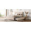 Upholstered Platform Bed With Brick Pattern Headboard And Trundle, Linen Fabric-80995729-80995733