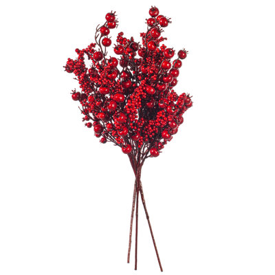 24" Red Deluxe Mixed Berry Spray 3/Bag