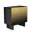 Modern Matte Black 2-Door Accent Cabinet with Gold Wire Mesh & Push-to-Open