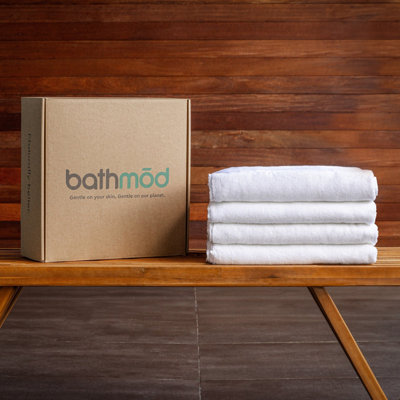 Ensemble de bain 8 pièces en coton biologique certifié GOTS - 4 serviettes et 4 tapis de bain | Doux, moelleux et écologique