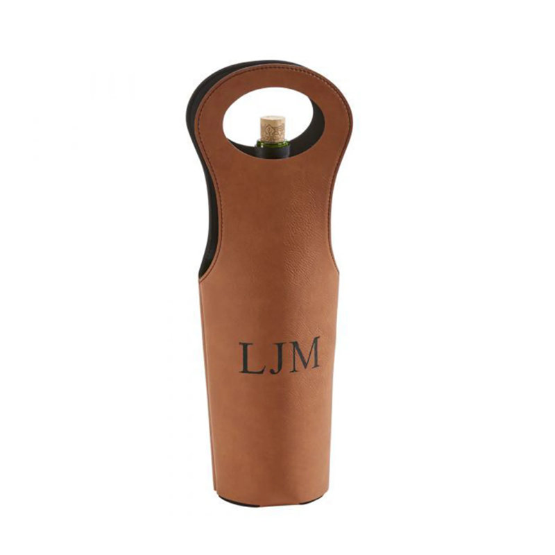 Transporteur de vin en similicuir, Caramel
