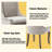 Solid Wood Fabric Upholstered Kitchen Chairs Dining Chairs Set of 2-2133233317-2114706256