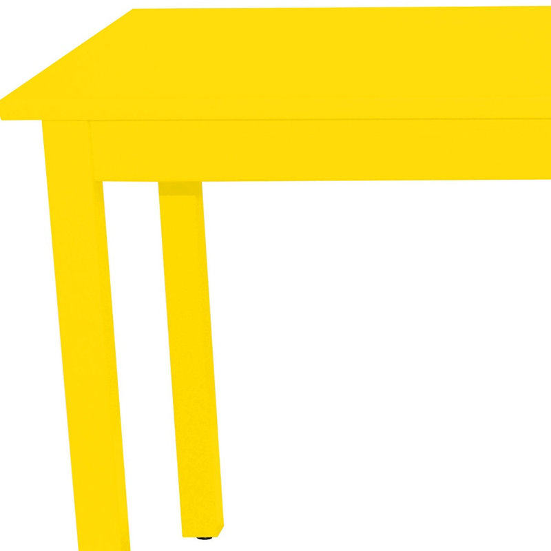 48" Yellow Solid Wood Dining Table, Yellow