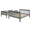 Lit superposé simple au-dessus de double avec rangement et garde-corps pour chambre à coucher Stairway-756956207