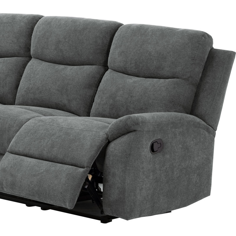 Ensemble de salon inclinable 3 pièces Abreana, gris