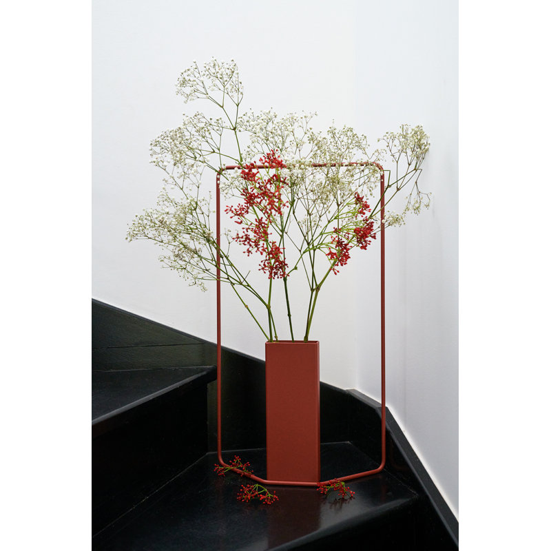Vase de plancher en acier Itac, Rouge ocre