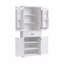 Armoire de rangement de salle de bain avec portes et tiroir, plusieurs espaces de rangement, tablettes réglables-2096417958