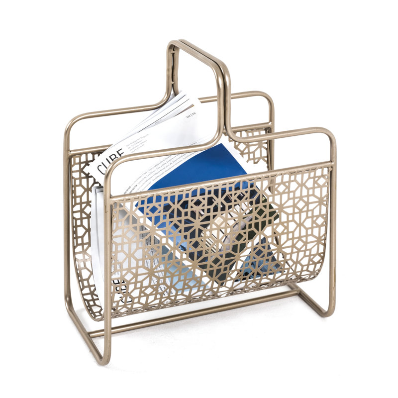 Metal Free Standing Magazine Rack, Bronze frame