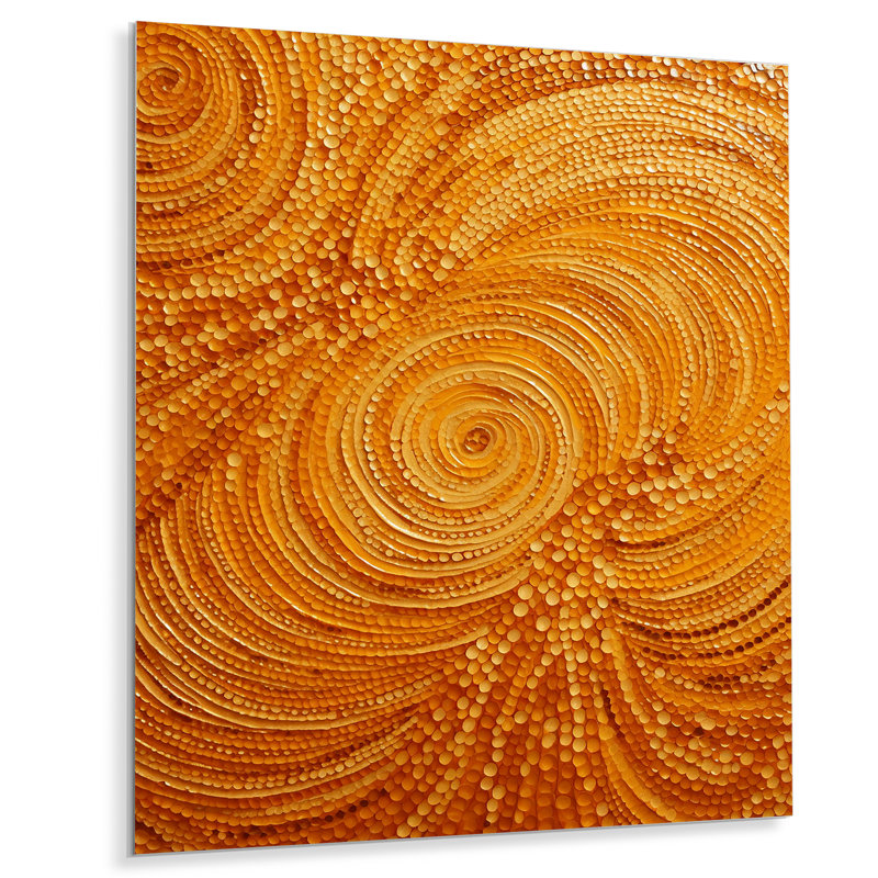 «Abstract Orange Swirl Collages VII», art mural abstrait en métal, H 40 po x l 30 po x P 1,5 po