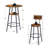 Round Bar Stool Set With Shelves, Stool With Backrest