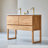 Edgar Solid Teak and Ceramic Double Vanity-114422553-114422555