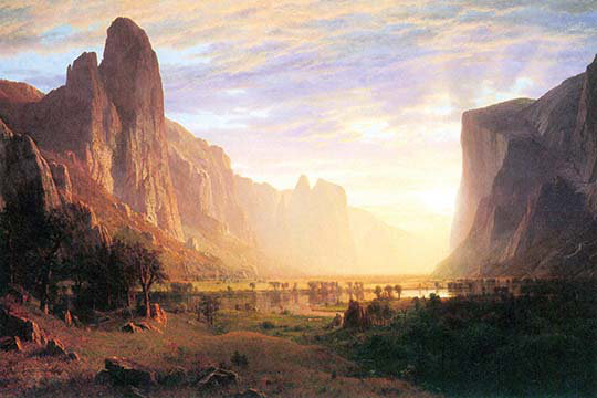 « yosemite valley 3 » par albert bierstadt,, impression, H 24 po x l 36 po x P 1,5 po
