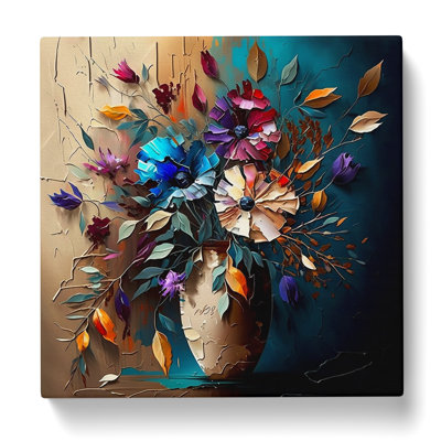 Floral Palette Knife Painting - Print