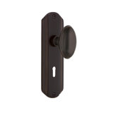Homestead Interior Mortise Door Knob with Deco Long Plate