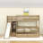 2 Drawers Twin Over Twin Bunk Bed With Storage Stair, Slide And Guardrails-1987659837
