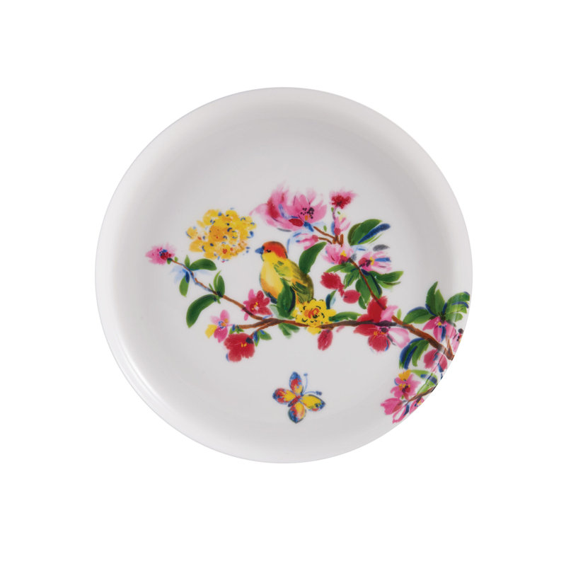 Butterfly Garden 16-Piece Lightweight Chip-Resistant Bone China Dinnerware Set, Service for 4