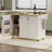 51" Fluted Kitchen Island With Drop Leaf, Rolling Farmhouse Kitchen Cart With Wheels, Internal Storage Rack & Towel Bar, White Ash-784703692