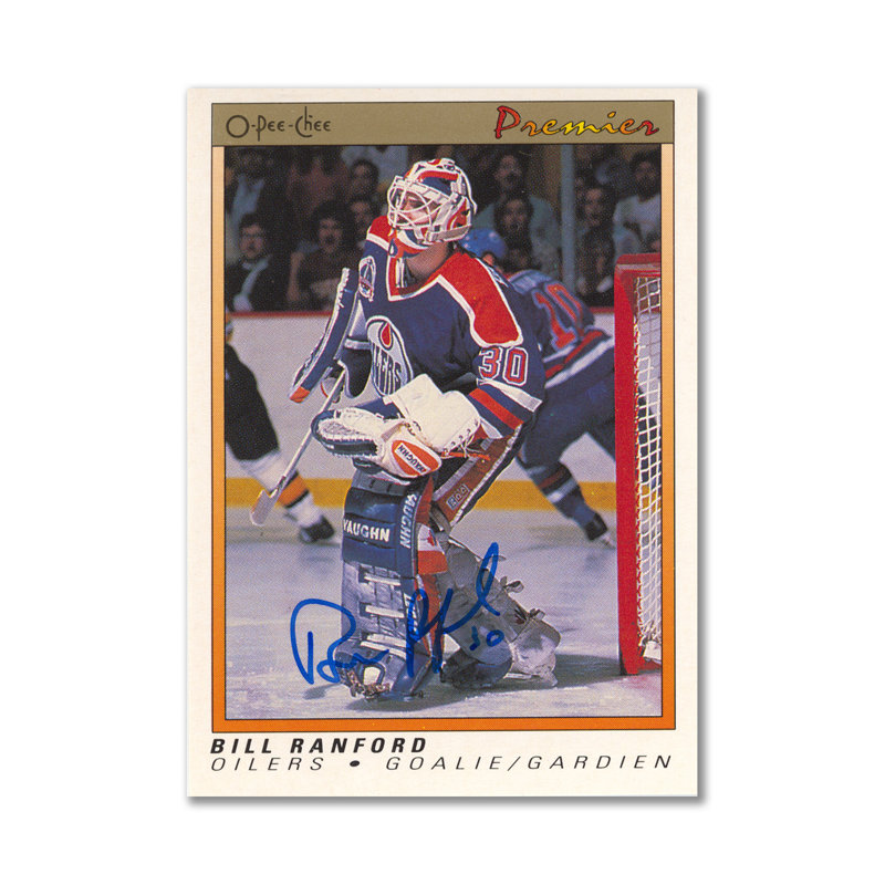 Carte de base Bill Ranford n ° 94 1990-91 autographiée