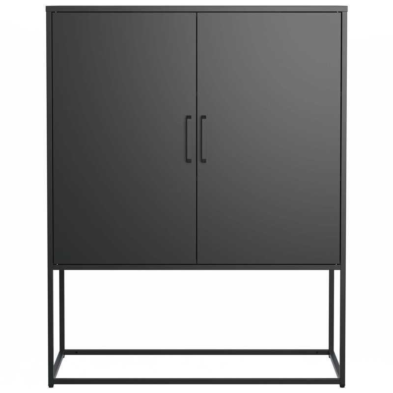 Armoire de rangement en acier avec tablettes réglables, Noir