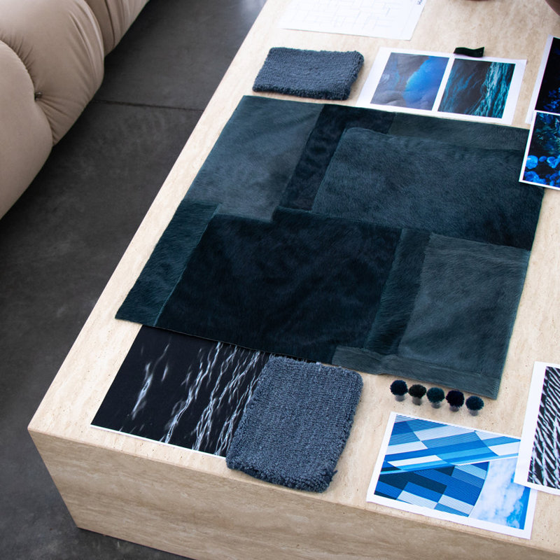Pastiche Rug - Petrol – Diameter, Round 4'11"