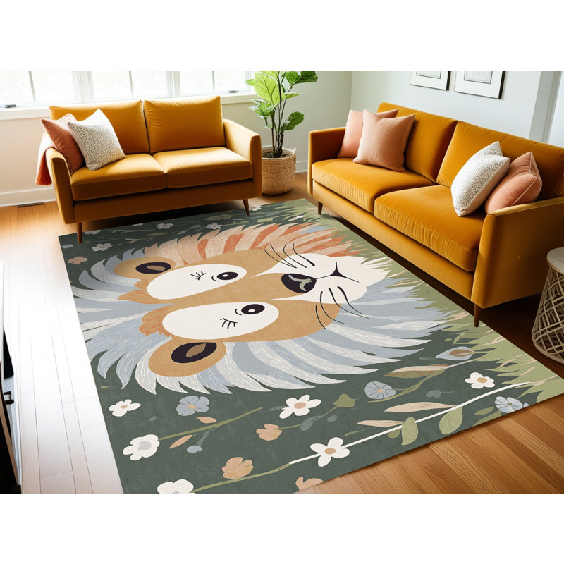 Tapis pour enfants 6 animaux Ginza, Rectangulaire 2 pi x 3 pi