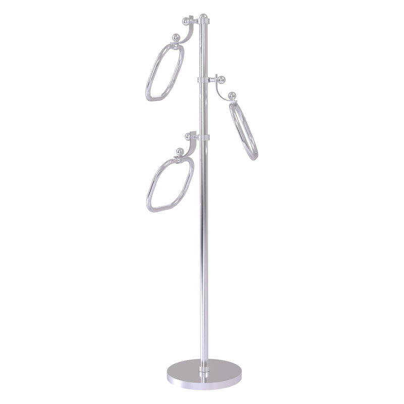 Porte-serviettes sur pied, Chrome satiné