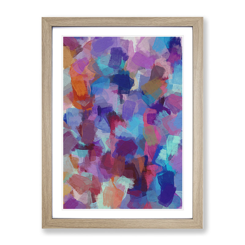 Celestial Abstract - Wall Art, 66cm H x 48cm W x 2cm D, Oak Framed, White