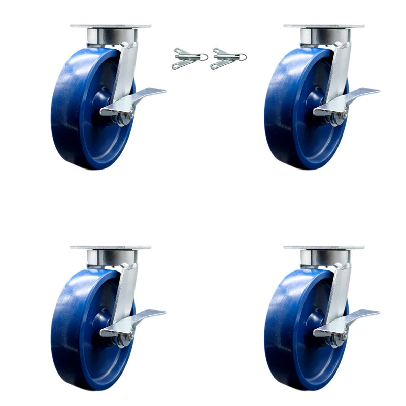 4 Piece Kingpinless Solid Poly Caster Set