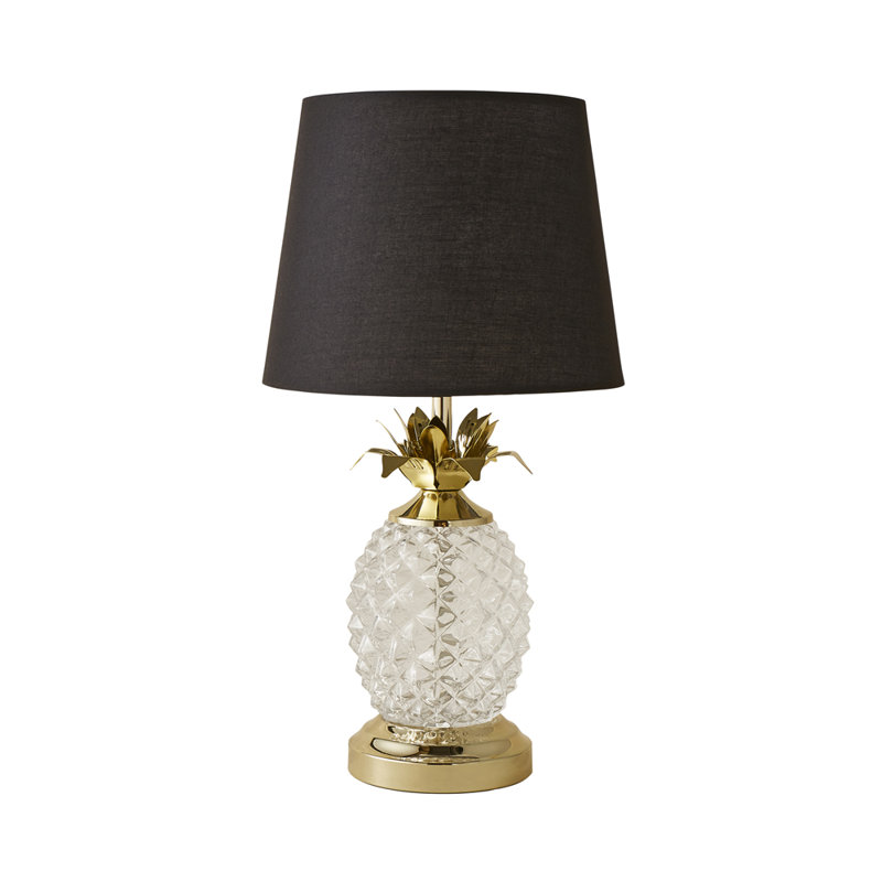 Dempster Glass Table Lamp, Yes, Black