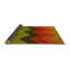 Tapis vert / orange / jaune à chevrons-991814542