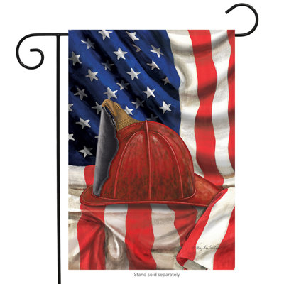 Drapeau de jardin casque de pompier