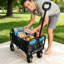Mini chariot pliant pour le jardin, le magasinage et la plage (noir + bleu)