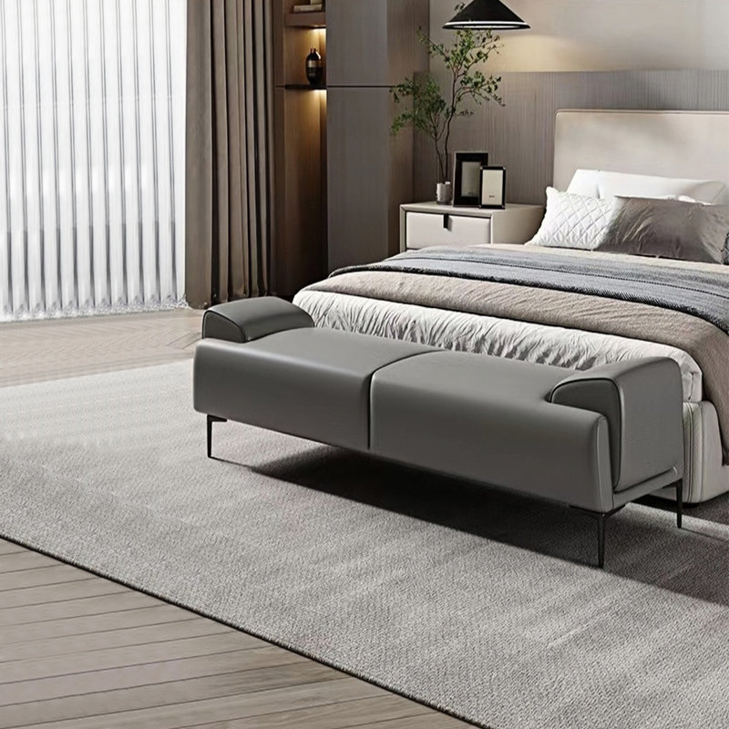 Banc rembourré Sayanna, H 17,71 po x l 59,05 po x P 17,71 po, Gris