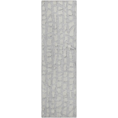 Premium Machine Washable Prisco Silver Rug