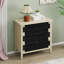 Buffet 3 tiroirs avec tablettes réglables, armoire de rangement avec tiroirs décoratifs en corde tissée à la main pour le salon