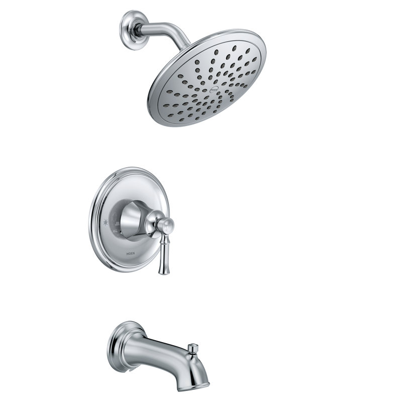 Robinet de baignoire et de douche à pression équilibrée avec poignée de type levier Dartmoor de Moen, Chrome