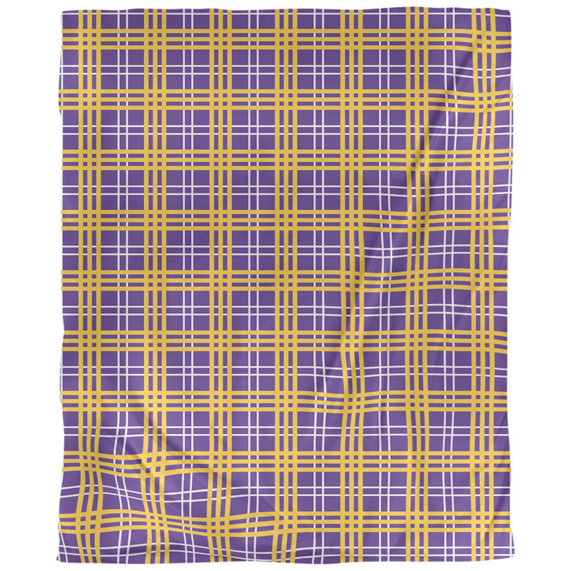 Housse de couette simple Minnesota Football Luxury, Housse de couette pour grand lit, Mauve / blanc / or, Polyester brossé
