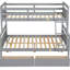 Lit superposé simple au-dessus de double gris avec construction solide et compartiments de rangement, finition, tiroirs sécurisés-1912057741