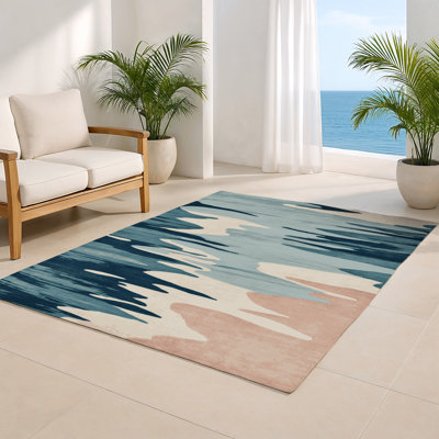 Watercolor Gray Indoor and Outdoor Area Rug