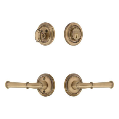 Grandeur Circulaire Rosette Entry Set with Georgetown Lever in Timeless Bronze