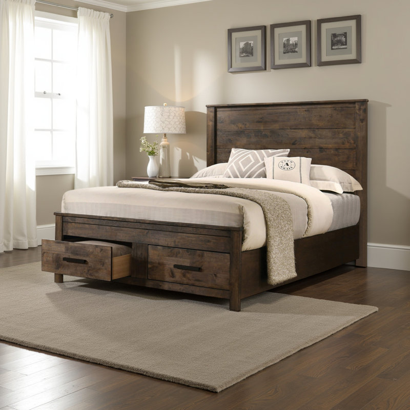 Jannatun Platform Storage Bed, King