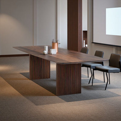 Solid Wood Modern Natural Grain Conference Table