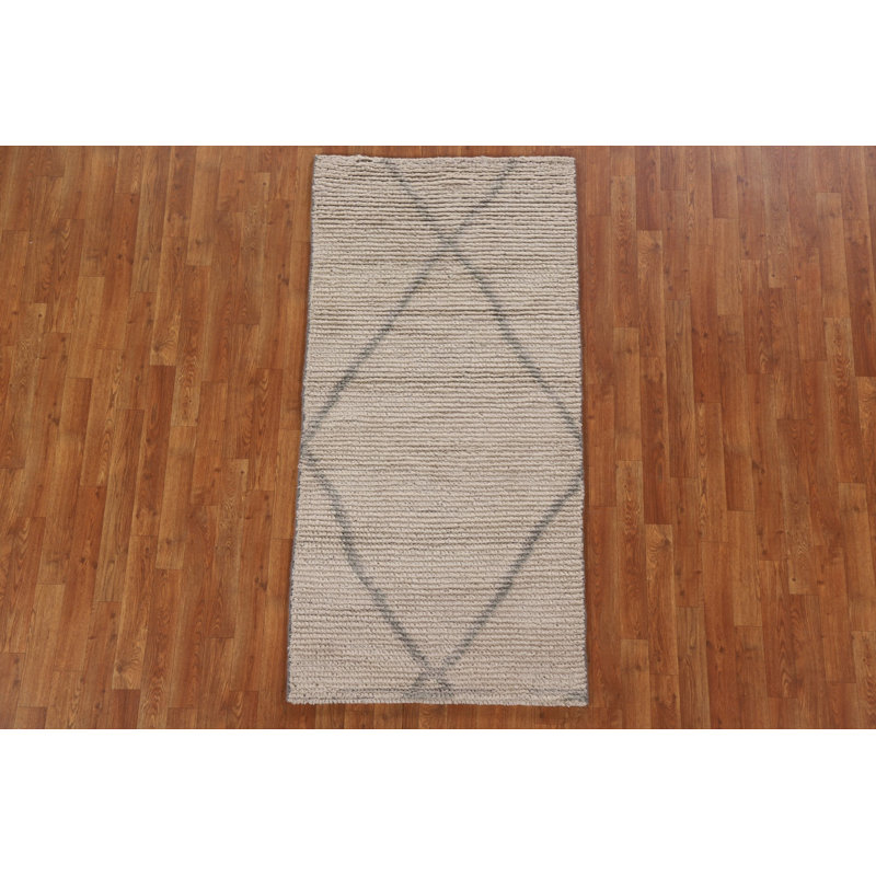 One-of-a-Kind 2'10" x 5'11" New Age Rectangle Wool Area Rug in Beige