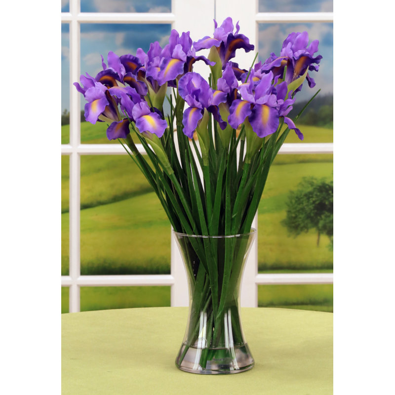 Vase Of Iris - 19 Inches