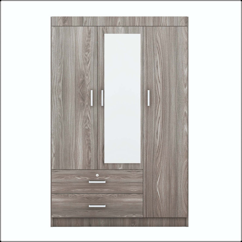 Armoire à miroir 3 portes avec tablettes et tiroir verrouillable