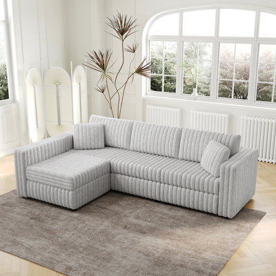 106.3" Grey L-shaped 4 - Comfortable And Modern. Quality Materials Long-term Use. Modular Design For Different Layouts. Features Storage Soft Seating. Perfect Homes Arrangements. Upholstery. Great