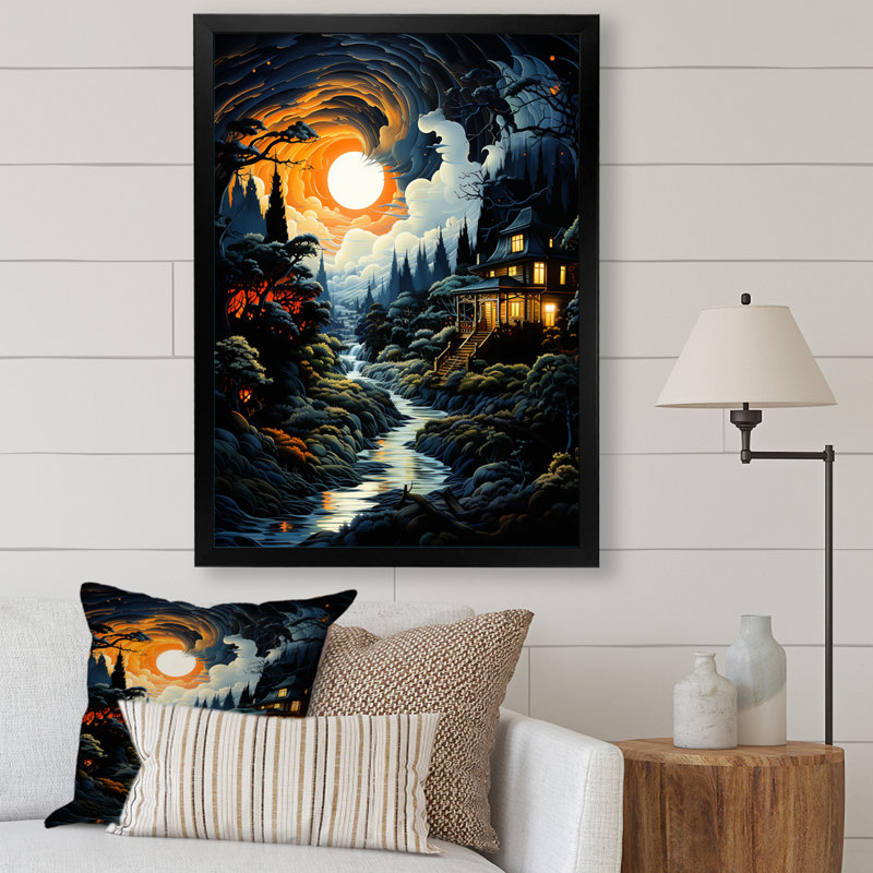 «Lightning Nights Flash I», reproduction d'art sur toile, Noir, H 32 po x l 24 po x P 1 po