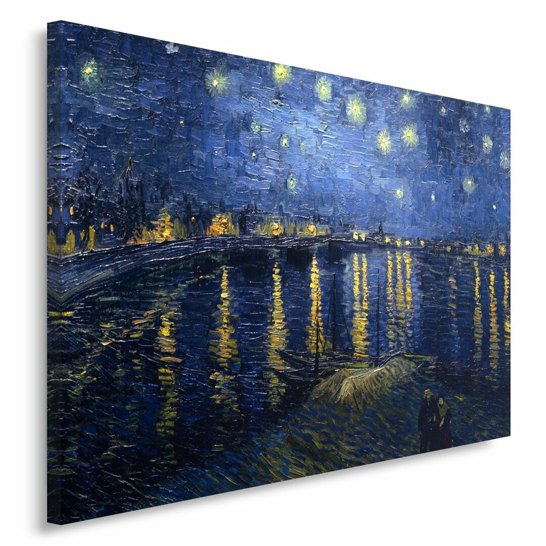 Leinwandbild Reproduktion des Gemäldes von V. Van Gogh - Sternennacht über der Rhone