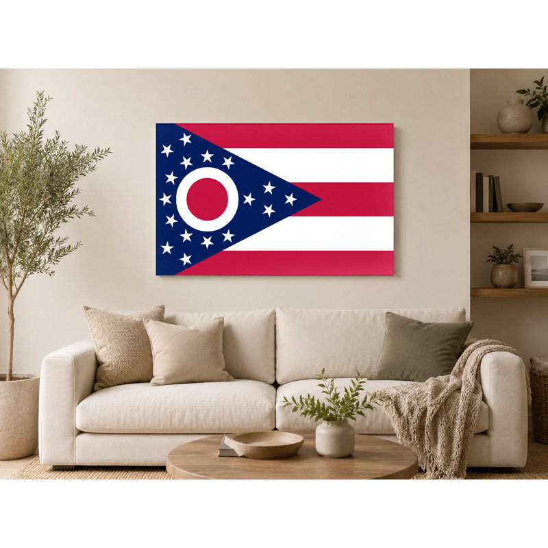 Ohio State Flag - paysage, art mural sur toile, 30" W x 20" H