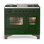 Cuisinière à double combustible de 40 pouces avec 6 brûleurs scellés de couleur vert émeraude Majestic III Series (gaz naturel, garniture brunie)